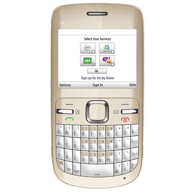 Wholesales Super Cheap Original Factory Unlocked Simple 3G Bar QWERTY Mobile Cell Phone For Nokia C3